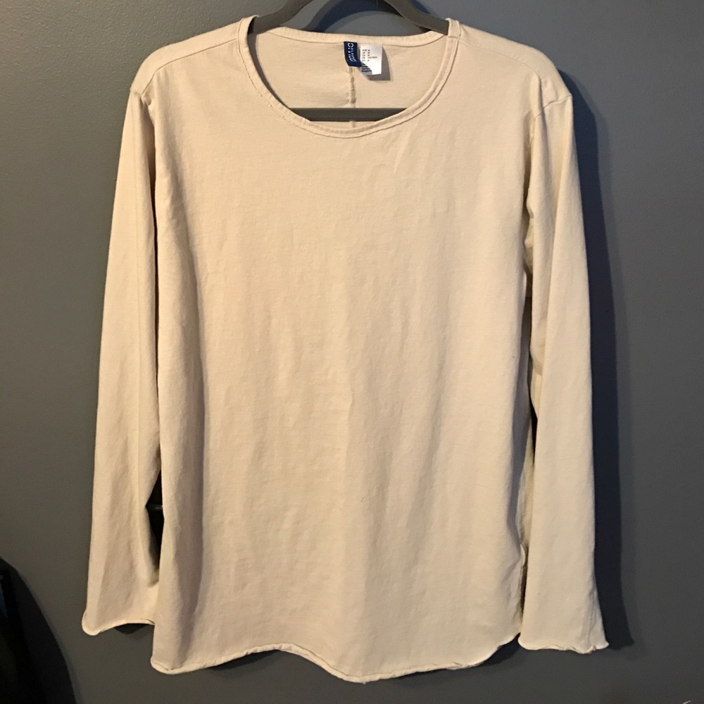Beige H&M thigh length, long sleeve shirt never
