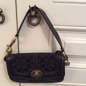 Coach classic black monogram shoulder bag