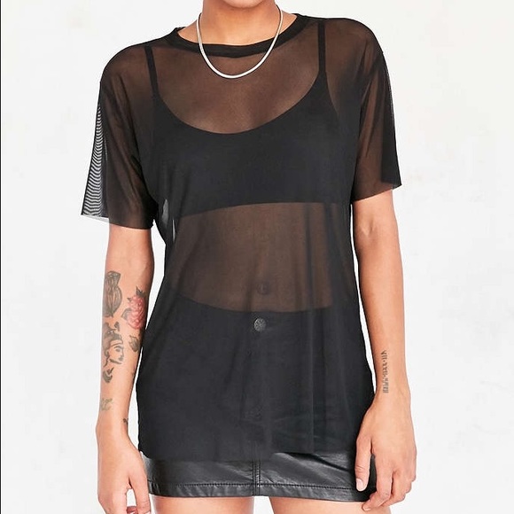 silence + noise Tops - Sheer Mesh Tee