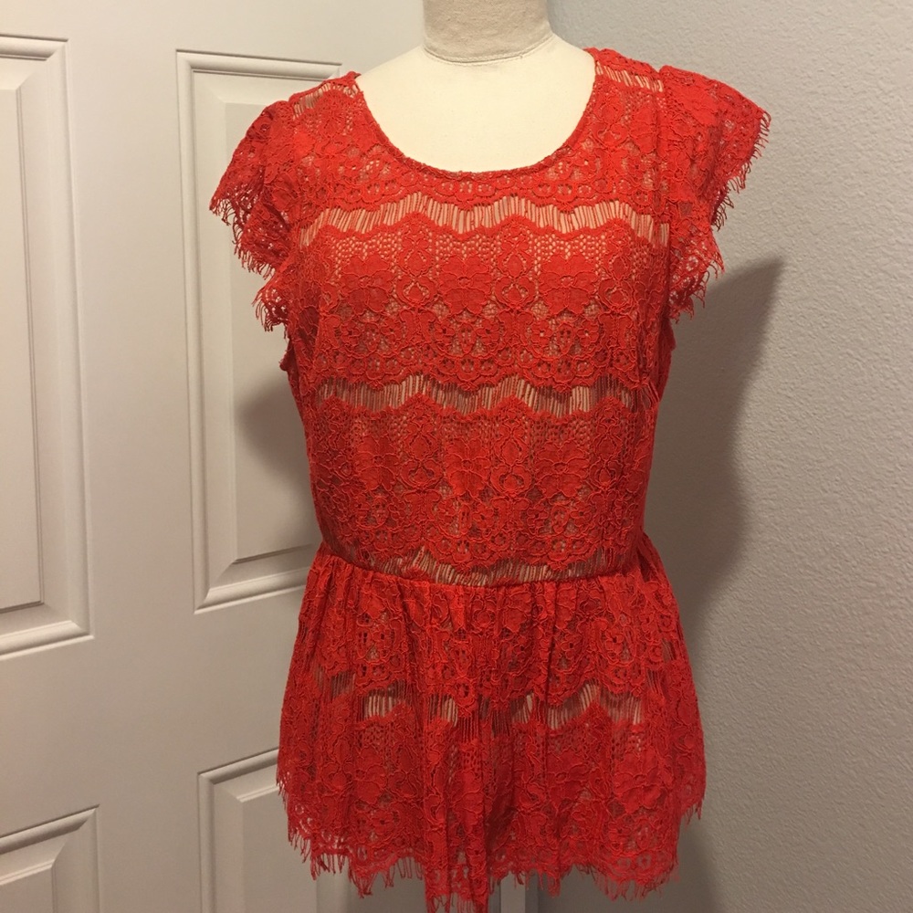 Peplum lace top from Anthropologie