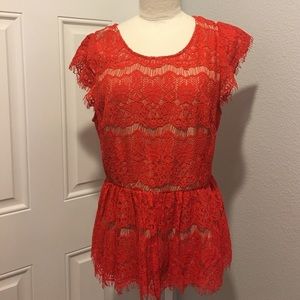 Peplum lace top from Anthropologie