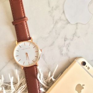 Brown Leather The Fifth Style Luxury Watch