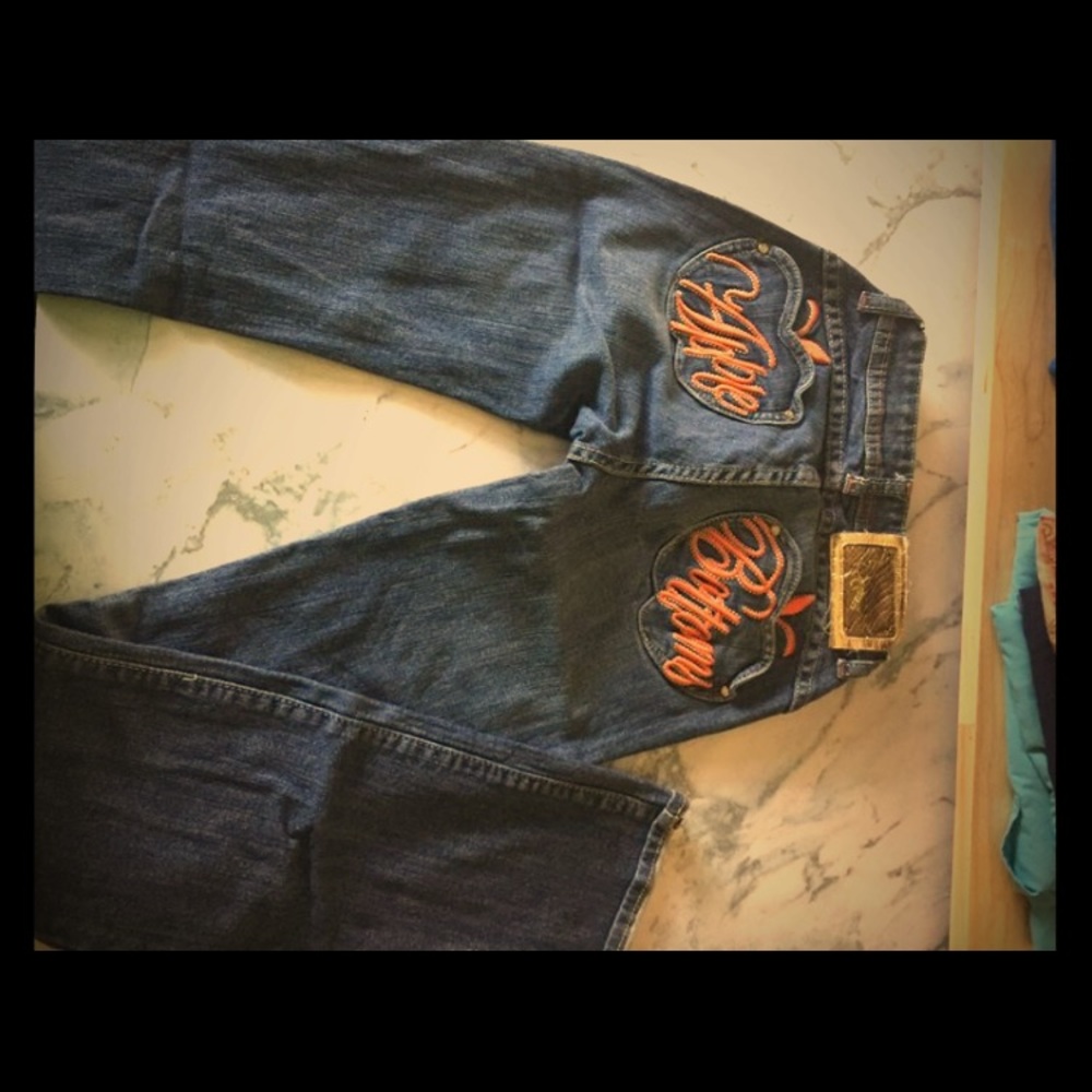 Orange apple bottoms outfit! S tops- 1/2 jeans!