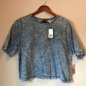 Crop Top Denim/Chambray shirt