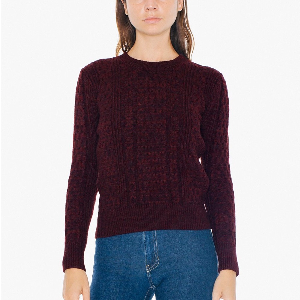 American Apparel cable knit sweater