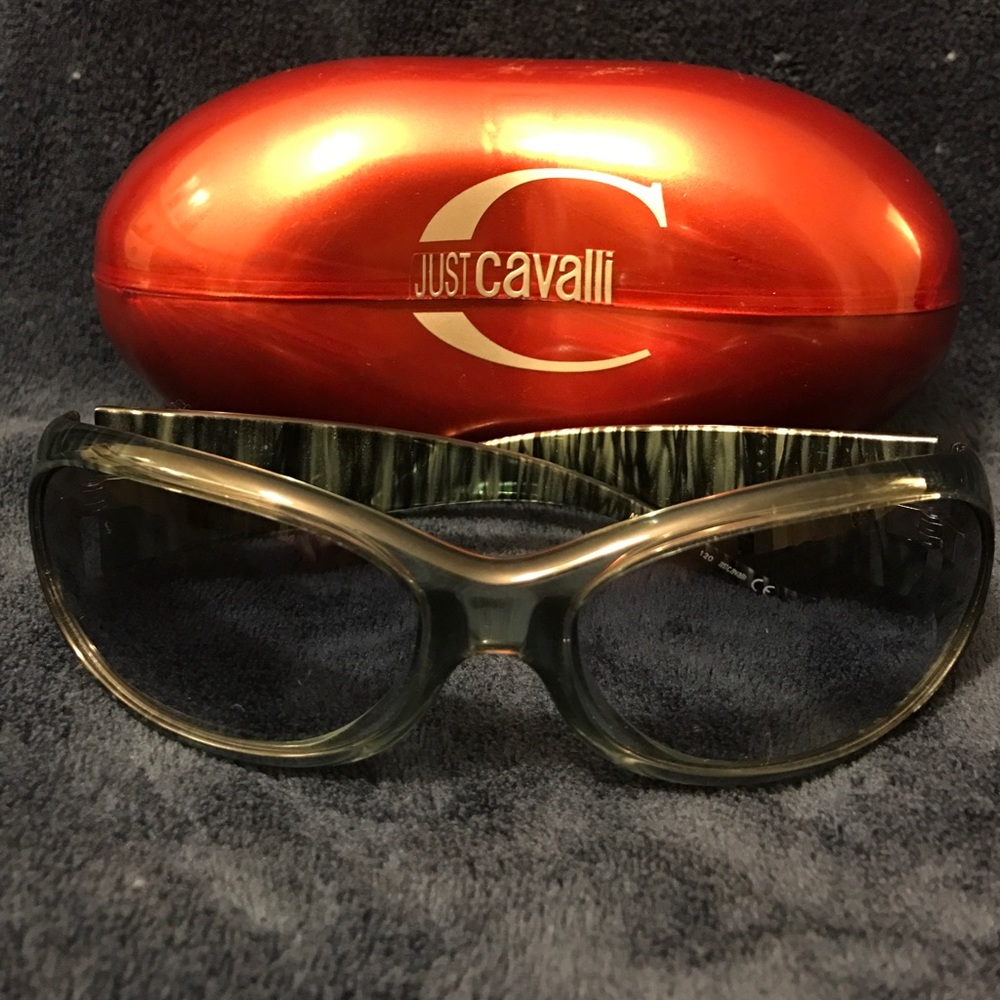 Blue Roberto Cavalli sunglasses w/case and cloth