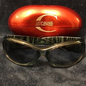 Blue Roberto Cavalli sunglasses w/case and cloth