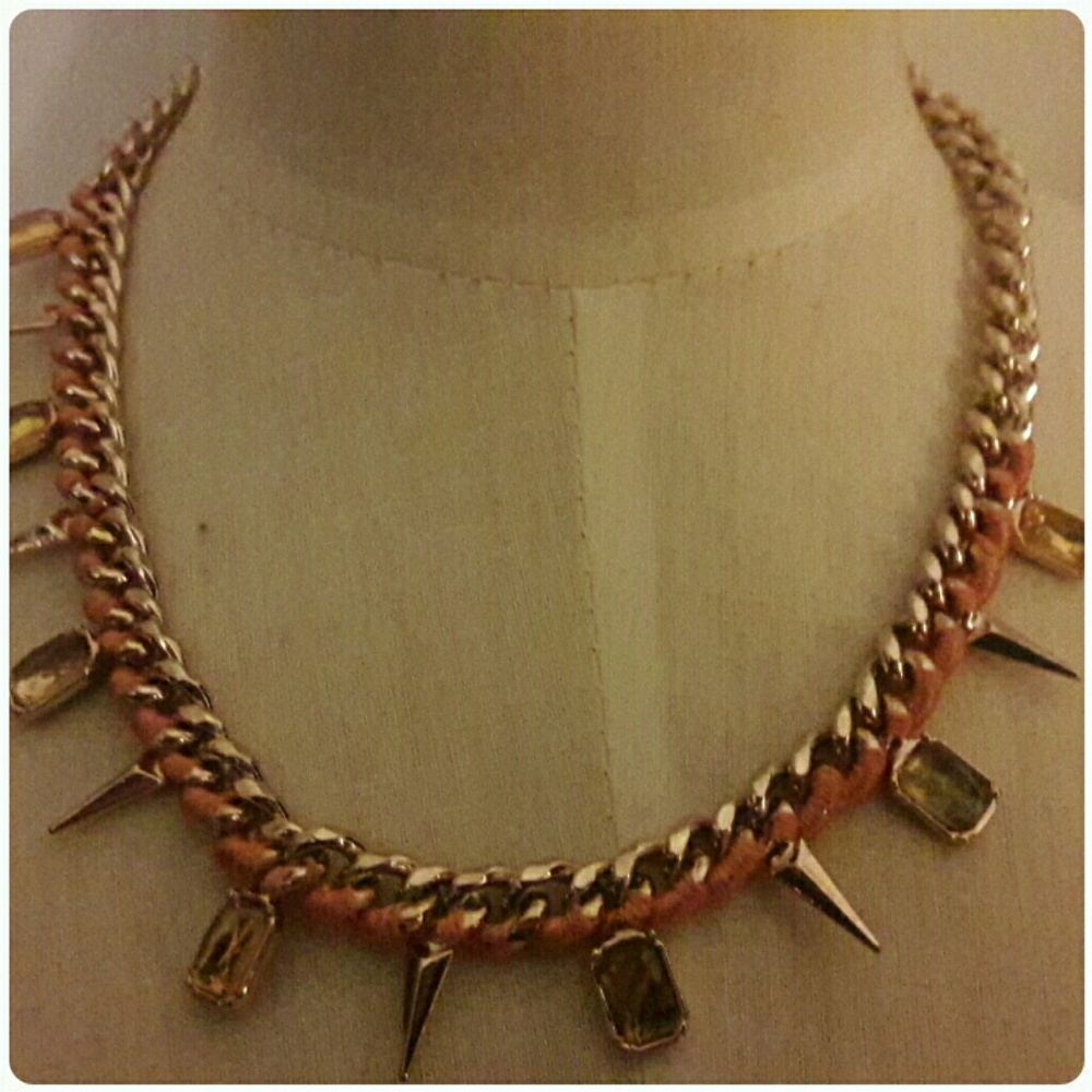 NWT RACHEL ROY with spike and  ribbon Necklace***FIRM***