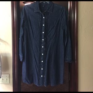 Denim button up dress!