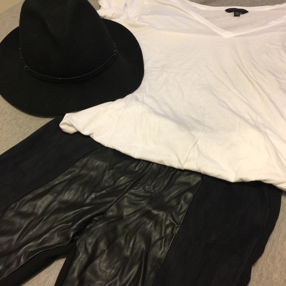 ☠️Sold☠️Zara 2tone faux leather leggings