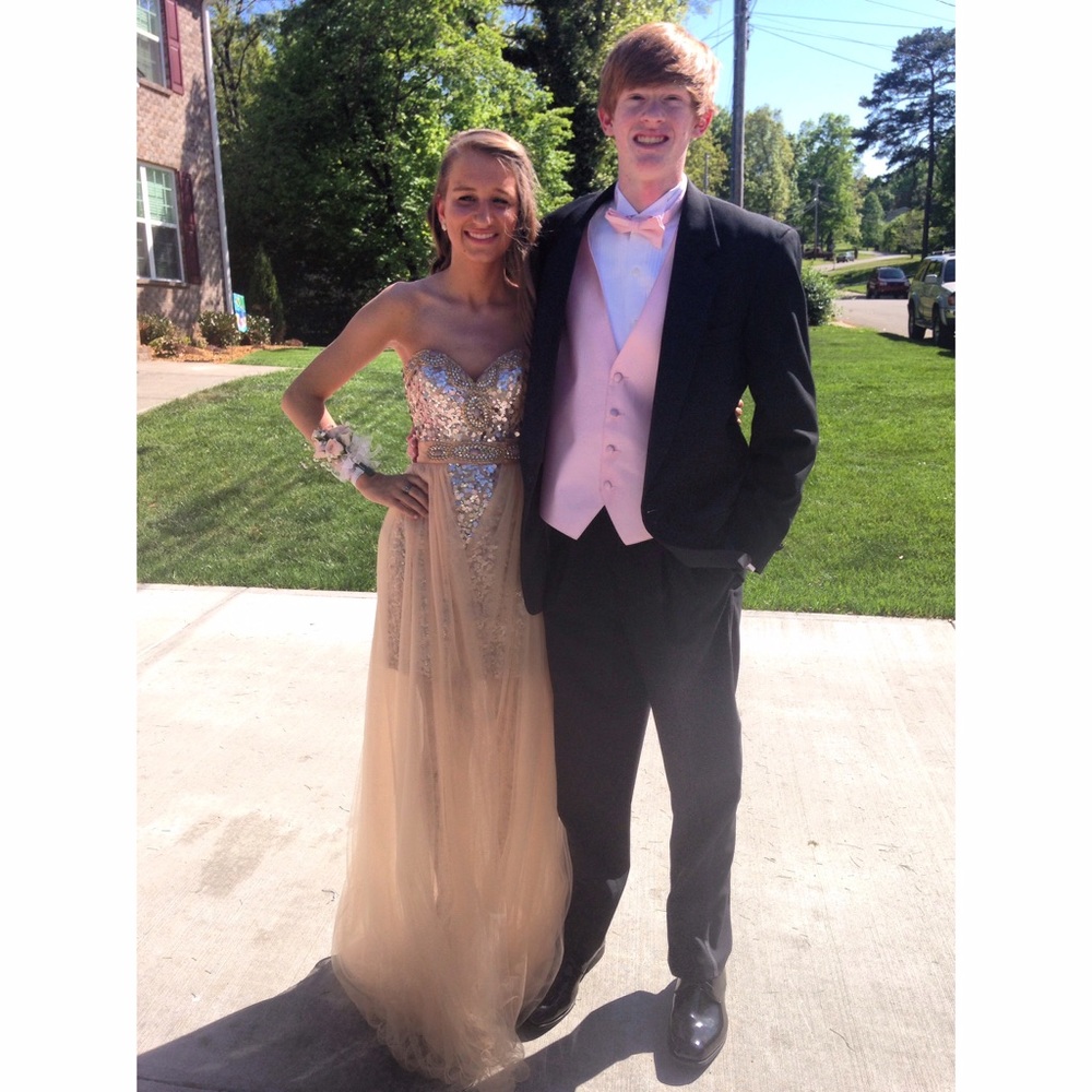 Rose Gold/Gold prom dress NWOT