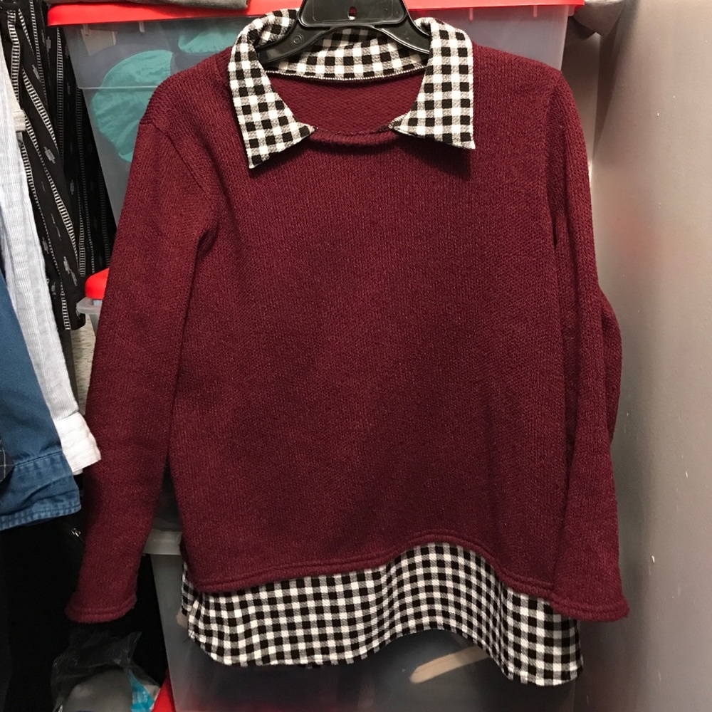 Maroon two in one shirt