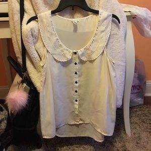 White Collared Blouse