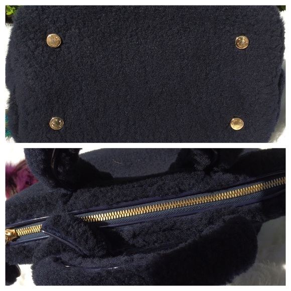 LOUIS VUITTON NAVY SHEARLING BAG - Picture 5 of 8