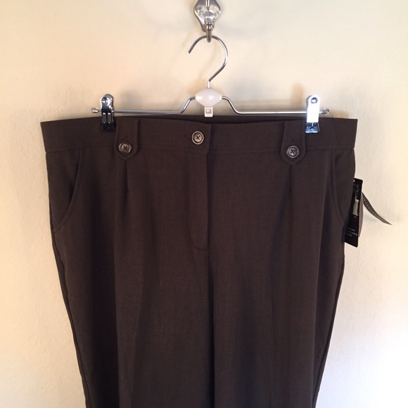 Counterparts Pants - Counterparts Brown Slimming Dress Pants Size 18W