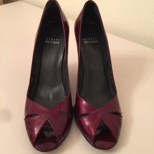 7.5 narrow Stuart Weitzman patent red shoes EUC