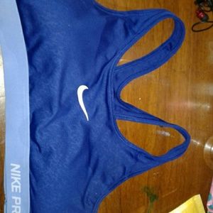 Blue Nike pro sports bra