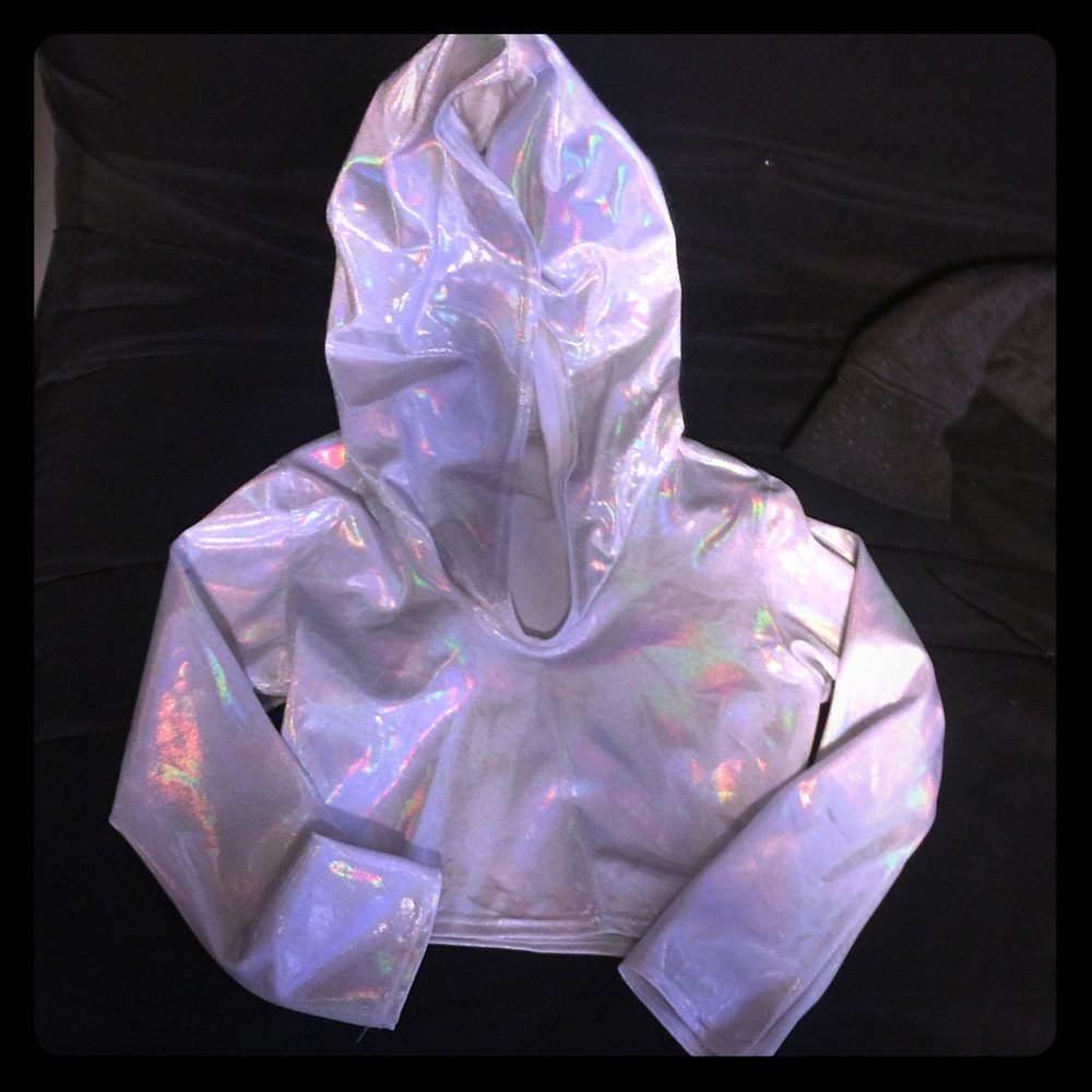 Holographic Long Sleeve Crop Top