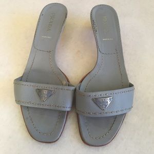 prada blue sandals