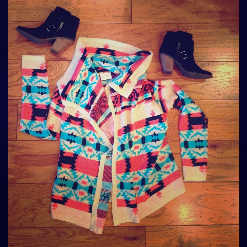 Aztec Tunic Cardigan Sweater
