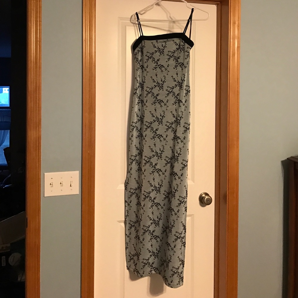 Black and light blue dress