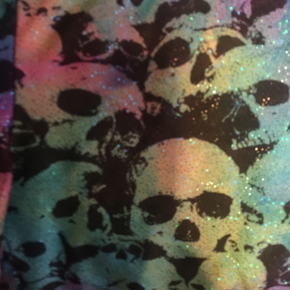 Rainbow Skull Spandex Flares