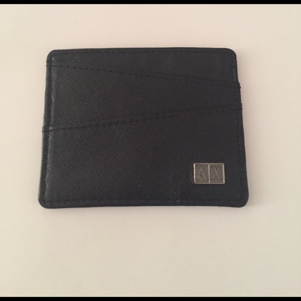 Armani exchange textured leather card holder.