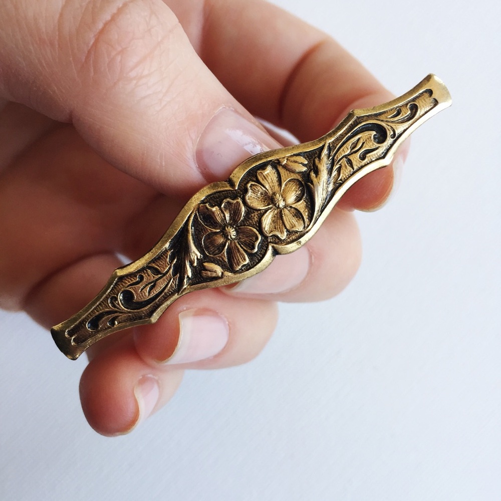 Art Deco Antique Brass Brooch