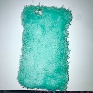 Blue fuzzy IPhone 6 phone case
