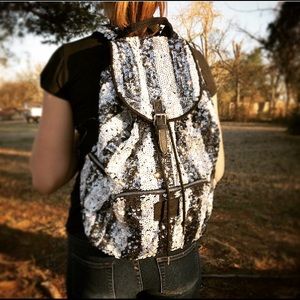 Victoria's Secret Black/white sparkly backpack