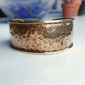 Vintage Brass Dimpled Cuff