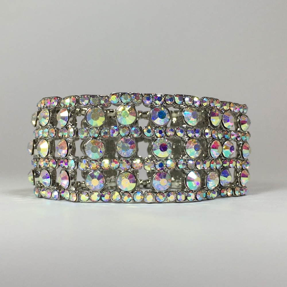 🌒Barry Bracelet - Silver with AB Crystals