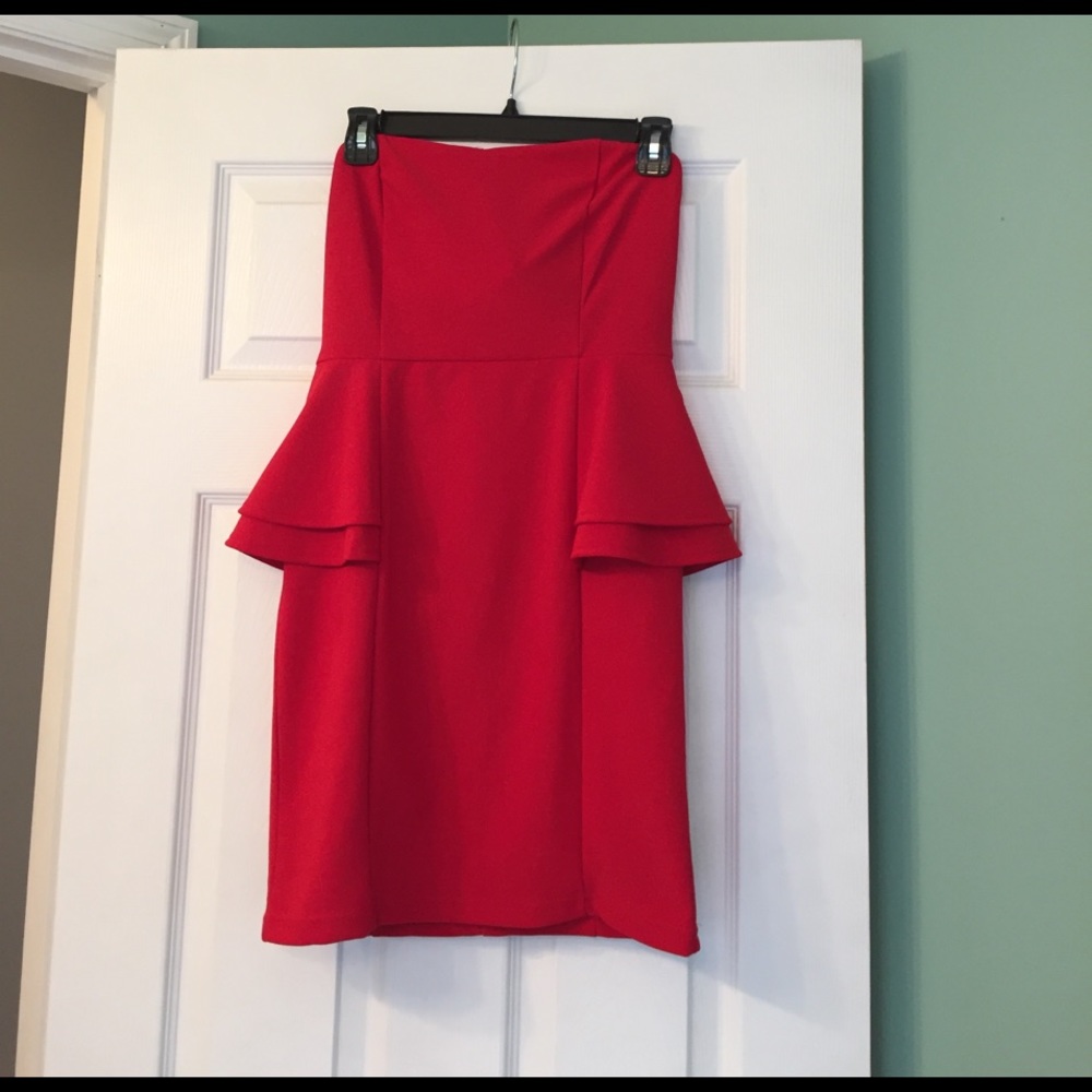 Red peplum dress size medium