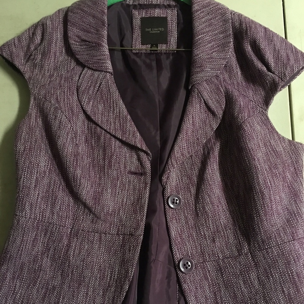 The Limited dark purple tone short sleeve jacket