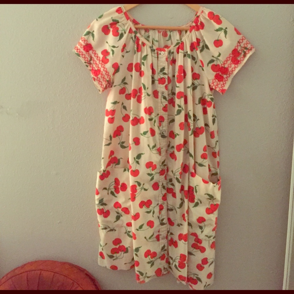 Vintage 1970's Cherry Print Dress.