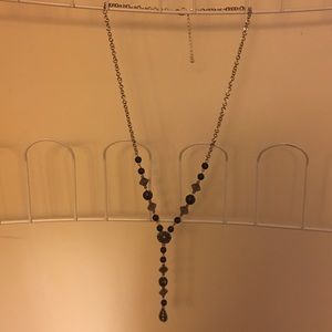 Silver and black necklace