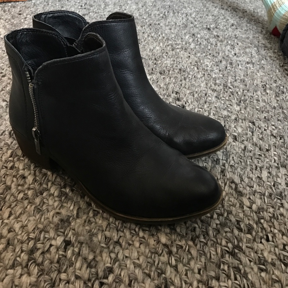 Lucky brand black leather booties.