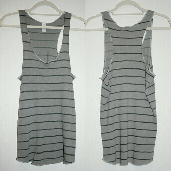 Super Soft "Concrete Ink" Gray Striped Tank NWOT - Picture 2 of 5