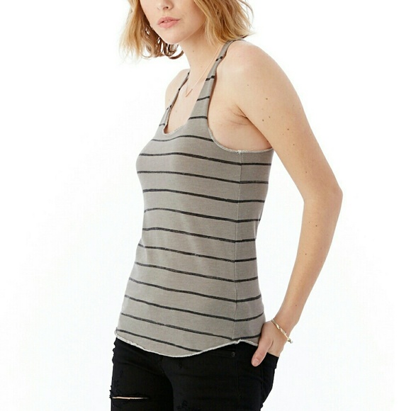 Super Soft "Concrete Ink" Gray Striped Tank NWOT - Picture 5 of 5