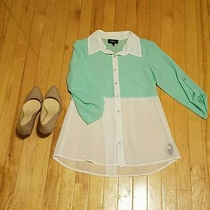 SOLD Sheer ocean green/mint shirt SOLD