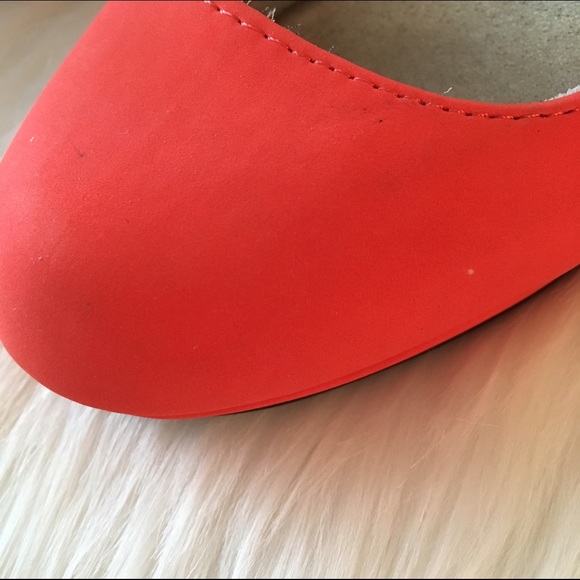 Qupid Waken Tangerine Strappy Wedge Heels - Picture 4 of 5