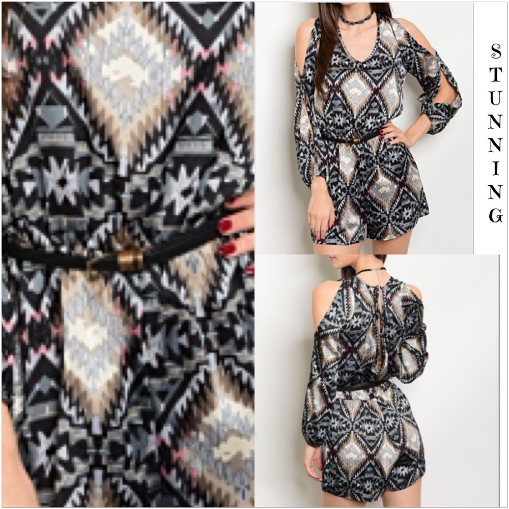 Stunning Cold Shoulder Satin Romper Medium - Picture 3 of 3