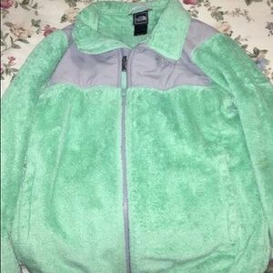 The North Face mint green/grey plush Denali