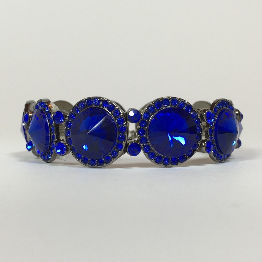 🌎Bellagio Bracelet - Grey with Blue Crystals