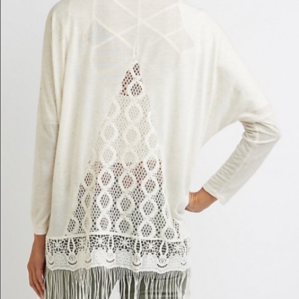 Lace fringe cardigan