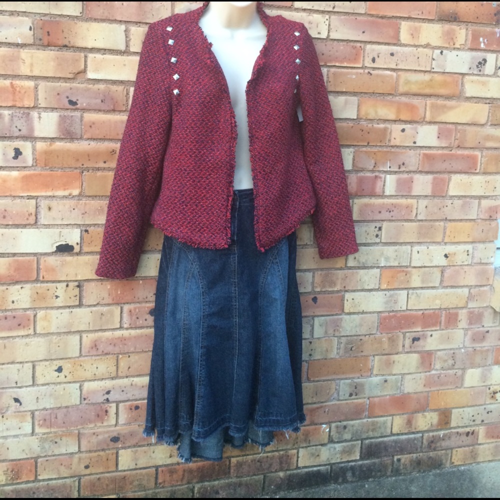 Jeans skirt high low size 6/8
