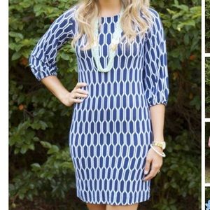 Hourglass Lilly navy and white tunic dress