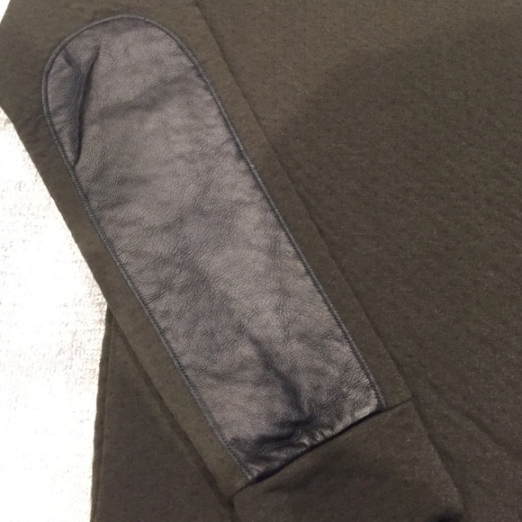 Club Monaco leather patch arm sweater - Picture 2 of 4