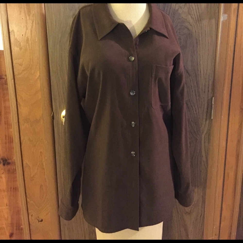 Talbots Long Sleeves woman's Tops Brown S-M - Picture 2 of 7