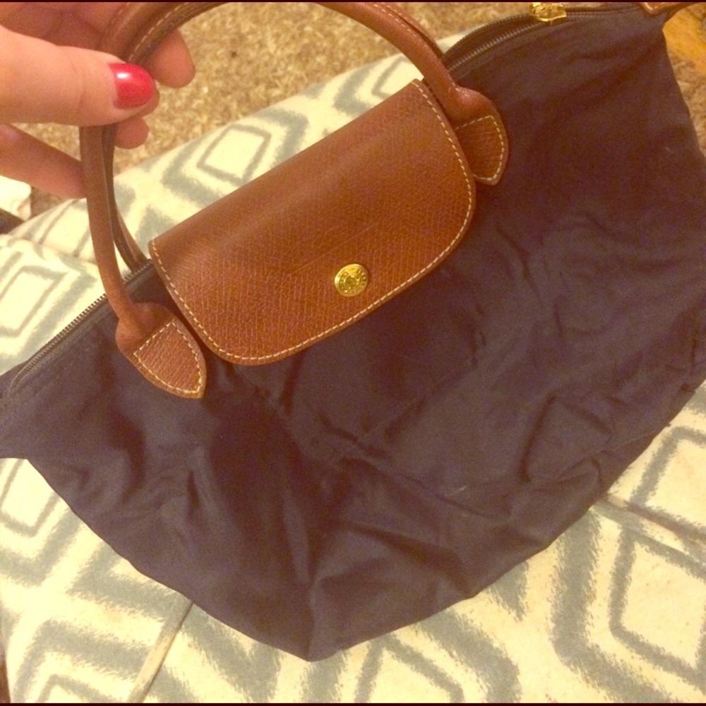 longchamp le pliage small tote, navy